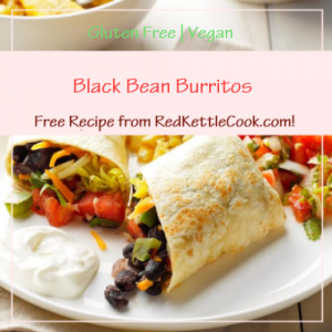 Black Bean Burritos Free Recipe from RedKettleCook.com!