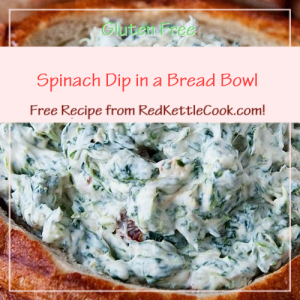 Spinach Dip in a Bread Bowl Free Recipe from RedKettleCook.com!